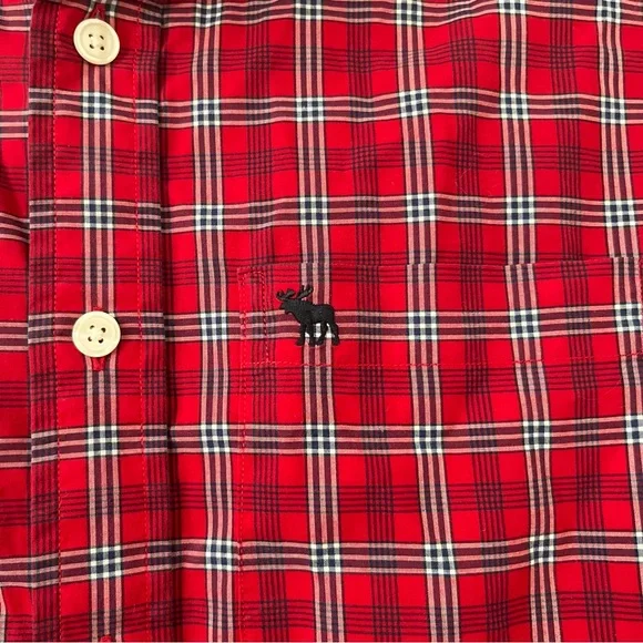 Abercrombie & Fitch Red Plaid Shirt 2XL MEN (excellent condition) - Picture 4 of 7